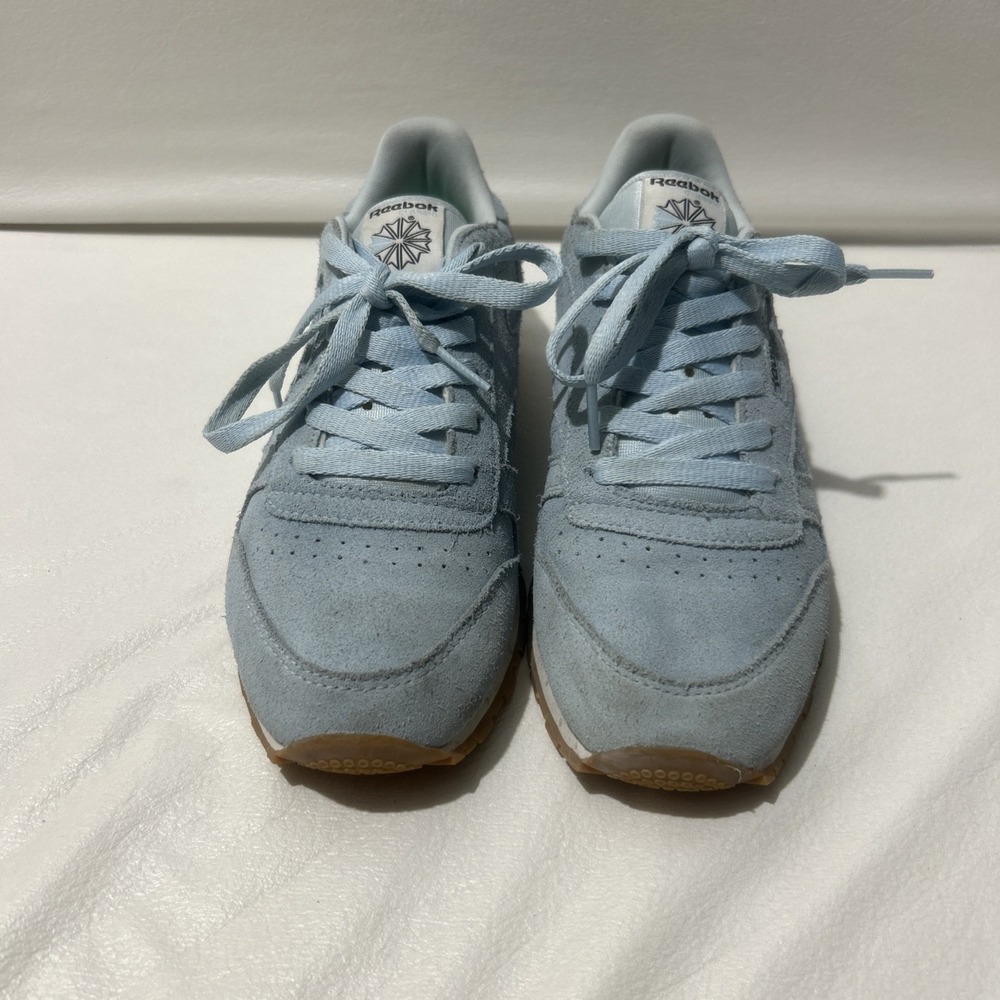 Reebok Classic‎ Shoes Men's 5.5 Women's 7 Blue Suede Leather Sneakers Trainers